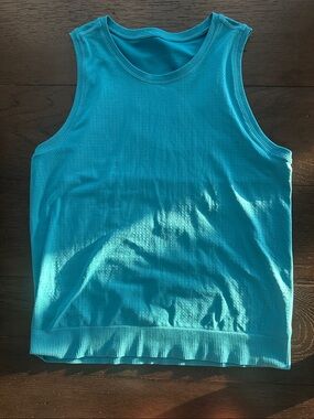 Athleta Turquoise Blue Ribbed Sleeveless Tank
